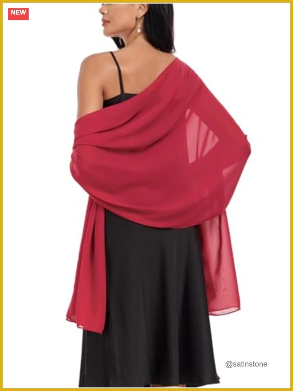 Chiffon Shawl Wrap for Women Wedding Stole Lightweight Elegant Pashmina Scarf